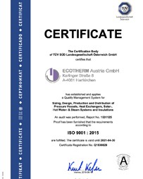 Ecotherm is ISO certified ‎